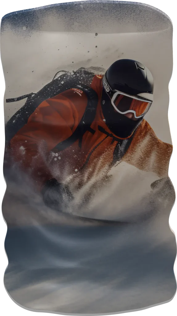 tour de cou avec personne faisant du ski